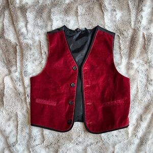 Red Velvet Vest - Kids Size 4 to 5 years old